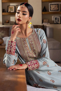 Zebunissa - 2 Piece - Raw Silk(Shirt/Garara) - Stitched - Ghonche Official